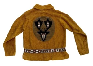 VTG 50s 60s Kodiak Pullover Fleece Jacket Campus M Large Tan Deep Pile Native - Picture 1 of 5