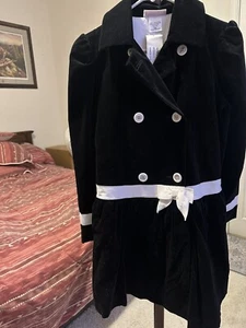 American Girl Coat Sz 12 Black Velveteen Dress Like Your Doll Edwardian Jacket - Picture 1 of 14