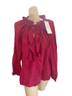 Kyla Seo Adena Blouse Embroidered Color Berry Oversized Size S Nwt