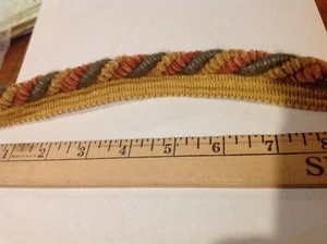 Cording Trim Remnant Sale 1 $ a iarda #4 5 iarde rosso oro verde ciniglia ** cuscino - Foto 1 di 1