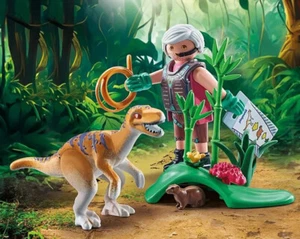 Playmobil Dinos Set 71823 Velociraptor Rodent and Researcher New No Box - Picture 1 of 7