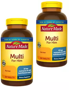 Nature Made Multivitamin For Him for men with 22 key nutrients 2 pcs x 300 Tab - Picture 1 of 12