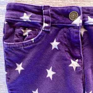 Mini Boden Size 9 Girl Purple Velvet Pants with White Stars - Picture 1 of 16