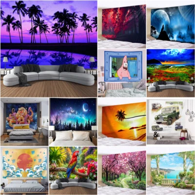 3D Oktopus Papagei Landschaft Wandbehang Wandteppich Schlafzimmer Tagesdecke - Bild 1 von 3