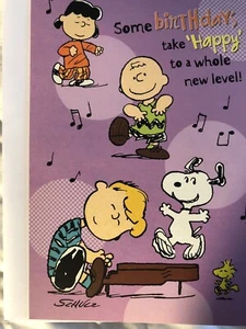 PEANUTS~SNOOPY & GANG~Geburtstagskarte „XTRA HAPPY BIRTHDAY“~6,5”X4,5”~NEU~Fast Sh - Bild 1 von 3
