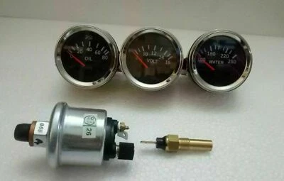 electrical gauges set- Volt gauge Temp Gauge Oil pressure gauge with SENDER - Image 1 of 4