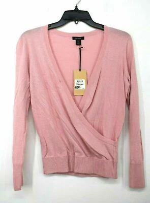 Halogen Womens Faux Wrap Sweater Surplice V Neck Long Sleeves Cotton Petite - Image 1 of 4