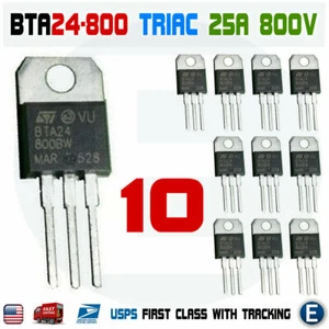 10 Stück BTA24-800 TRIAC Thyristor 25A 800V ST BTA24-800B bis-220 - Bild 1 von 6