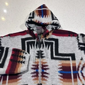 Tejidos RUMINAHUI Hoodie Zip Sweater Jacket Mens Medium Ecuador Aztec Southwest - Picture 1 of 22