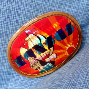 Kansas Belt Buckle Point Of No Return Rock Band Prism Vtg 1977 Pacifica .QRT038 - Picture 1 of 12
