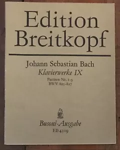 J.S. BACH "PARTITAS NR. 1-3" BREITKOPF BUSONI ED PB VG+ (EB 4309) - Imagen 1 de 1