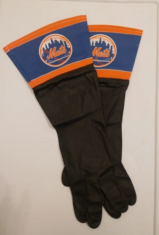 New York Mets Team Dish Rubber Gloves MLB Baseball NWT Black Cover