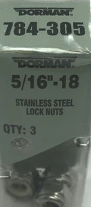 DORMAN 784-305, Stainless Steel Lock Nut  5/16" -1 8, Part # 784-305 3 Per Pack - Bild 1 von 4