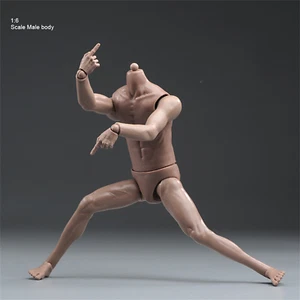 1/6 Male Muscle Figure Seamless Arms Legs Flexible Body 12inches Man Doll - Picture 1 of 7