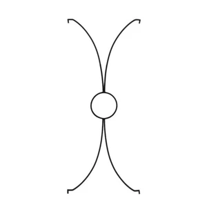 ACHLA Aurora Trellis Center Link, Black Powdercoat - FT-34 - Picture 1 of 1