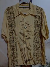 The Real McCoy's Men's Aloha shirt Size L fighter pattern mustard rayon Used