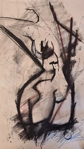 Lucinda Lyons - 0riginal mixed media Nude - signed, 76x56 Cm - Picture 1 of 3