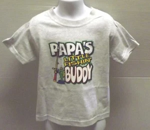 PAPAS LITTLE FISHIN BUDDY JERZEES Kids Tee Shirt Jerzees 2-4=XS To 18-20=XL - Picture 1 of 15
