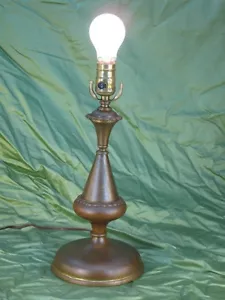 Arts & Crafts /Art Nouveau Brass Tabe Lamp - Picture 1 of 1