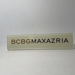 BCBGMAXAZRIA Designer Retail Countertop Display Sign Logo Gold Black Acrylic - Picture 1 of 8