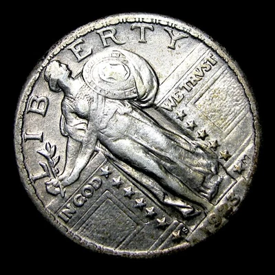 Cuarto de plata Libertad Permanente 1923-S ---- Impresionante moneda rara ---- #410U Foto 1 de 2