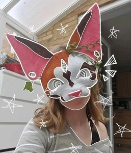 ☆.handmade Brown, White, Orange Cat Mask, Animal Mask.☆ - Picture 1 of 5