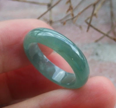 ANILLO círculo de jadeíta natural verde helado certificado video EE. UU. 6,5 戒指 206489 Foto 1 de 4