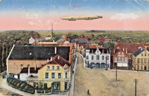 DE Jever Germania-Veduta della città-Zeppelin-Cartolina d'epoca c1929 (F8) - Foto 1 di 4