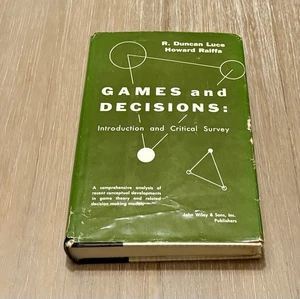 Games and Decisions by R. Duncan Luce & Howard Raiffa 1958 HC/DJ - Picture 1 of 10