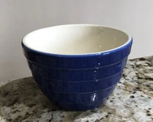 Crate an Barrel Stoneware Small Ribbed Blue Bowl Replacement Nesting Mixing Bowl - Picture 1 of 4