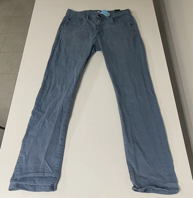 7 For All Mankind Men's 31x30 Khaki “The Straight “ Pants Stretch Blue Gray - Image 1 of 4