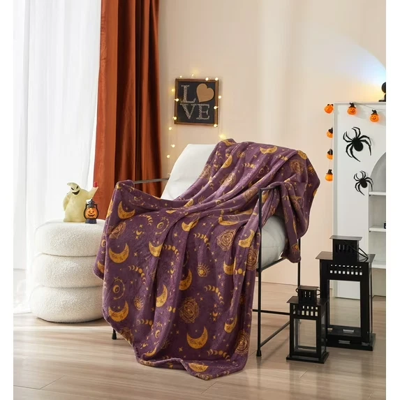 Halloween Mystical Constellation Plush Throw Blanket 50" x 60" - Image 1 of 1