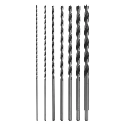 Brocas extra largas Fulton de 12 pulgadas para madera, 7 brocas de punta Brad (1/8"-... Foto 1 de 4