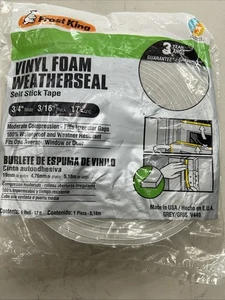 Frost King Gray Vinyl Foam Weatherstrip Self-Stick Tape 3/4" x 3/16" x 17' - Picture 1 of 2
