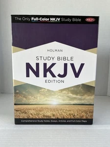 Holman Study Bible NKJV Edition Mahogany LeatherTouch Full Color - Picture 1 of 13