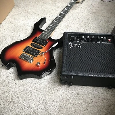 Sunburst Full Size Electric Guitar Starter Package  with 20 Watt Amp Accessories - Image 1 of 4