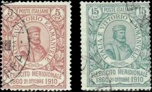 Italy. Michel 97–98 used, 1910 Garibaldi SET (2). CV EUR 280 - Picture 1 of 1