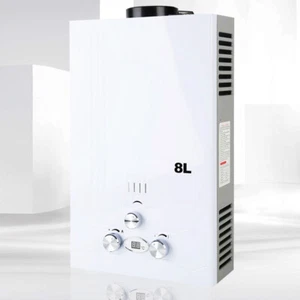 8L Propane Gas Tankless Hot Water Heater Instant LPG Gas Water Boiler Shower Kit - Picture 1 of 12