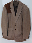 H.I.S Tailored Clothing 100% Wool Herringbone Pattern Men's Jacket Blazer - 44L