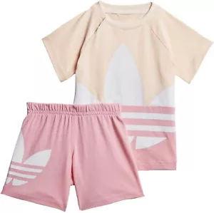 COMPLETINO BAMBINA ADIDAS LARGE TREFOIL SHORT TEE SET- GD2651 - Foto 1 di 6