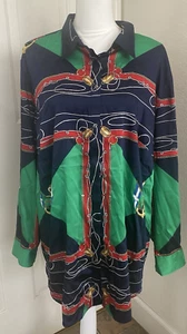 NWT Lauren Ralph Lauren Woman Blouse Shirt Top Nautical Anchor Sailing 3x 22/24 - Picture 1 of 8