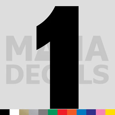 MANA DECALS Number One 1 Vinyl Die Cut Decal Sticker - Bold