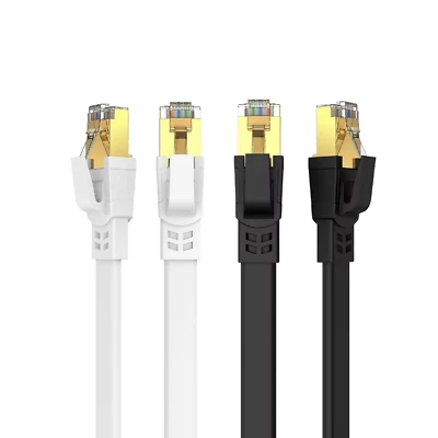 Patch Ethernetkabel Internet Netzwerk LAN Flachkabel CAT 8 Highspeed 40 Gbps NEU - Bild 1 von 4