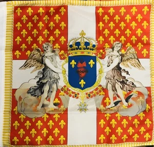 Drapeau catholique royaliste vendéen Fleur de Lys roi Sacré Coeur Christ Roi - Imagen 1 de 1