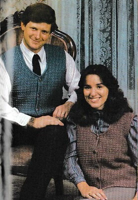 His & Hers Vests - 30-32, 34-36, 38-40 - Worsted yarn - CROCHET PATTERN ONLY - Image 1 of 2