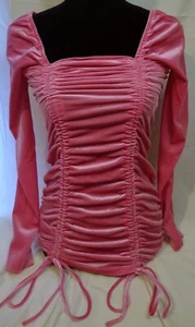 Wild Fable rosa Cosplay/Kostüm rosa Velours/Samt gerafft/Seite zum Binden LS Korsett -- XS - Bild 1 von 10