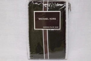 MICHAEL KORS DEVONSHIRE LODEN EUROPEAN PILLOW SHAM(s) - OLIVE/BROWN - NEW - Picture 1 of 1