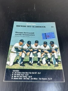 VTG Original 1973 Milwaukee Brewers Scorebook ticket Collectible Sports Book - Picture 1 of 8