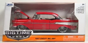 Jada 2014 Released Bigtime Muscle 1957 Chevrolet Bel Air 57 Chevy Red 1:24 - Picture 1 of 9