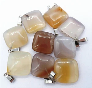 100 piezas Colgante de cuentas de rombo ágata gris natural de 25x6 mm al por mayor Hágalo usted mismo Hh8233 - Imagen 1 de 1